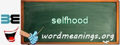 WordMeaning blackboard for selfhood